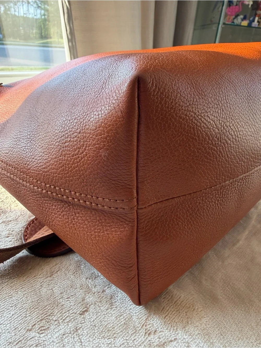 Madewell The Transport Satchel English Saddle Pebbled Leather Crossbody Bag